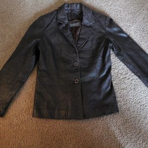 Dark brown leather jacket